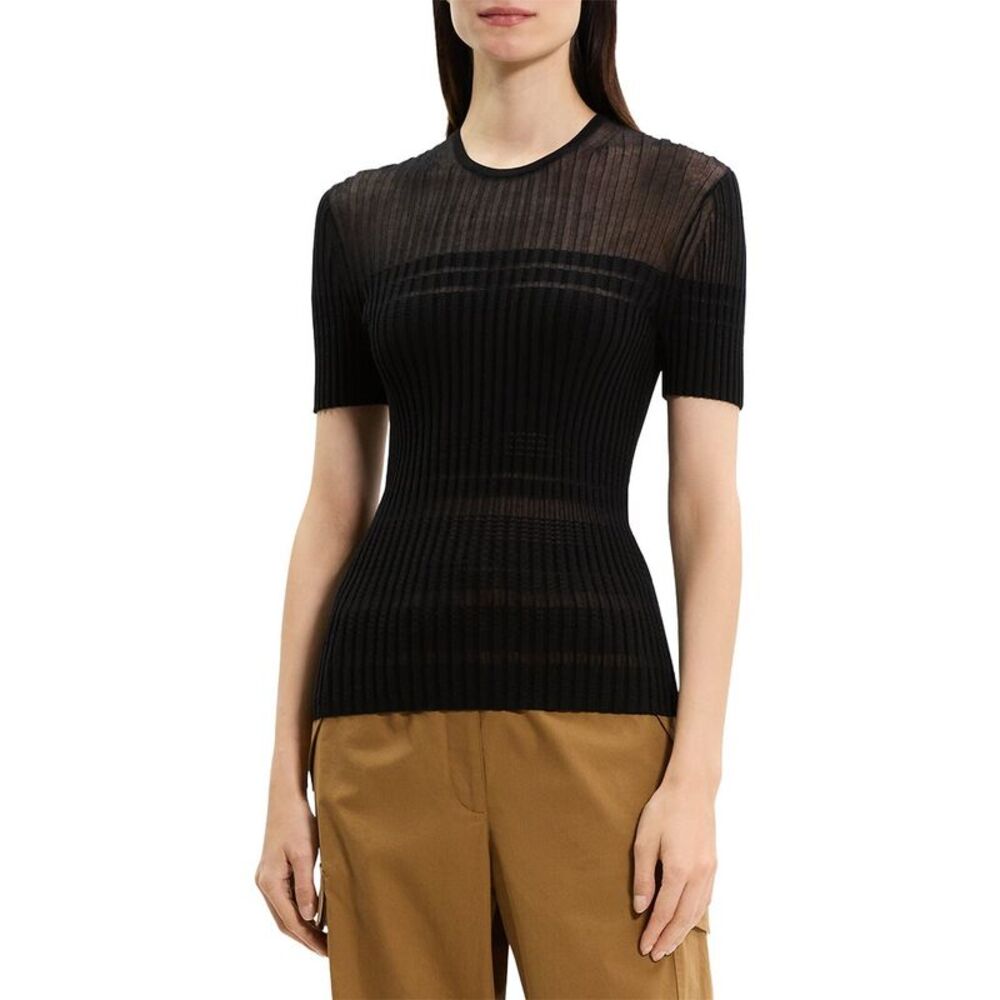 Theory Womens  Sheer Stripe Sweater